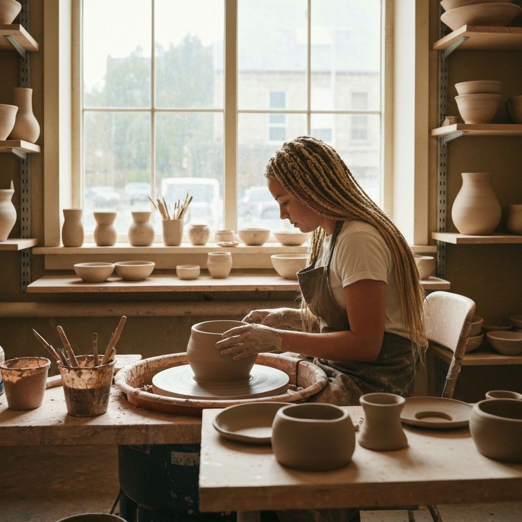 Ceramics being fired in professional kiln