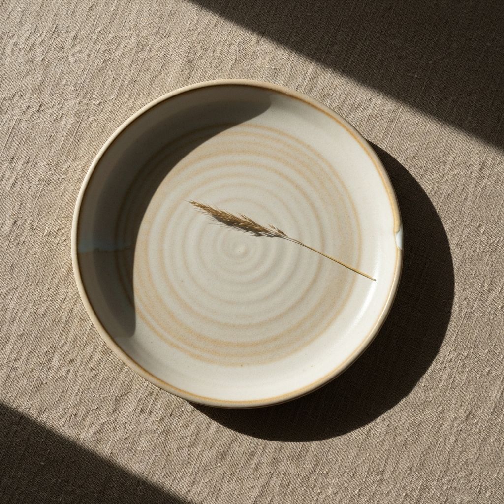 Minimalist handcrafted ceramic plate