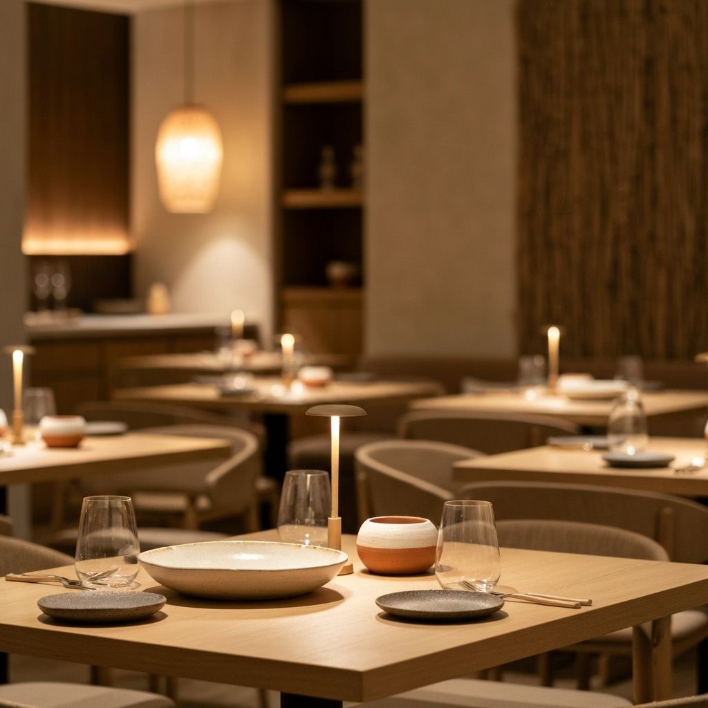 Professional restaurant setting with HENING ceramics